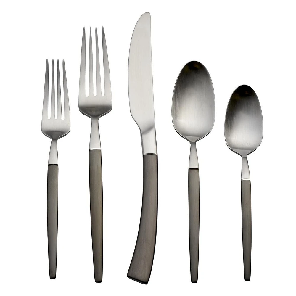 Adjacent Midnight 20 Piece Everyday Flatware Set, Service for 4