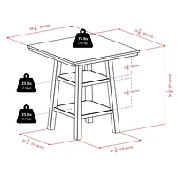 Winsome Orlando High Table with 2 Shelves - 94034