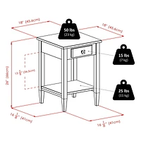 Winsome Richmond End Table Tapered Leg in Walnut finish - 94118