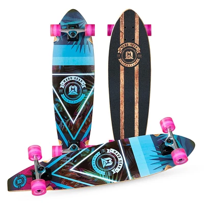 MADD GEAR 36" Longboard - Longboard débutant Camions en alliage, plateau de pintail en érable