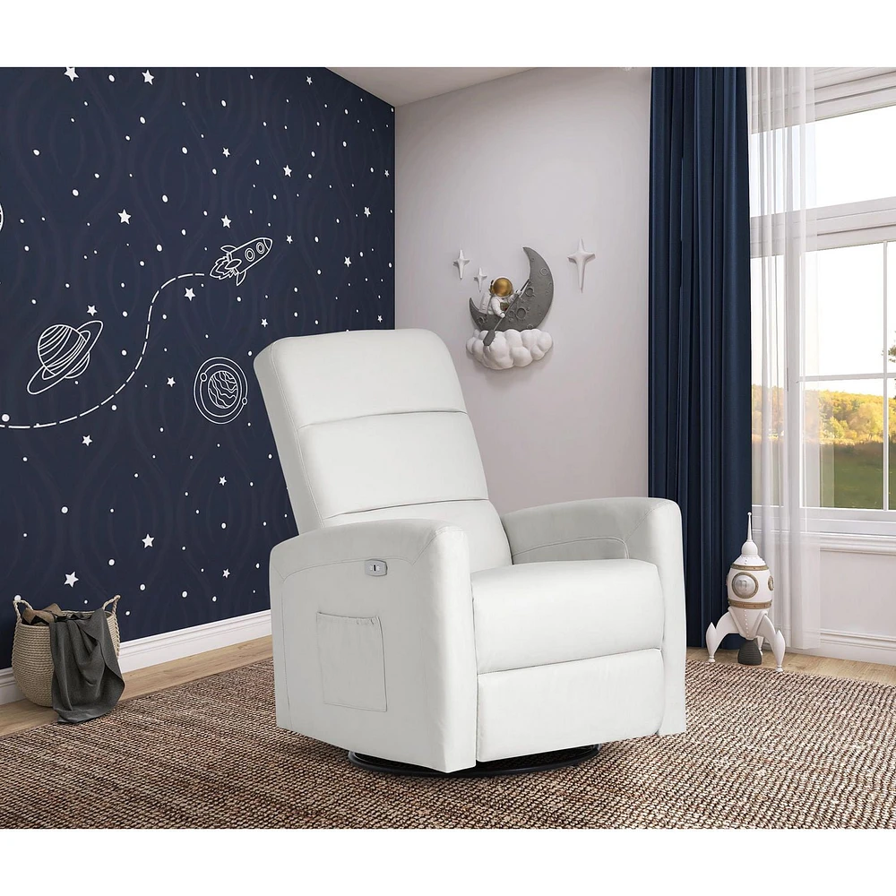 Dream On Me Berkley Leatherette Glider/ Power Recliner / Swivel Glider / Easy assembly Glider Chair