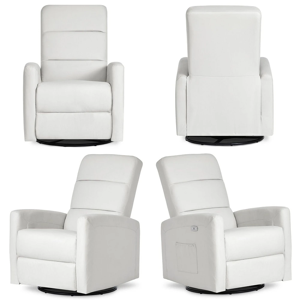 Dream On Me Berkley Leatherette Glider/ Power Recliner / Swivel Glider / Easy assembly Glider Chair