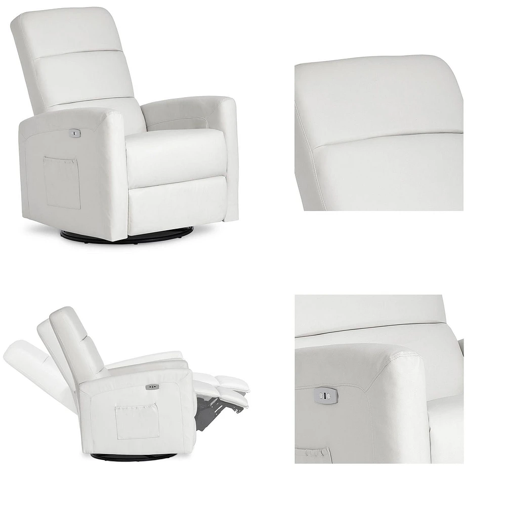 Dream On Me Berkley Leatherette Glider/ Power Recliner / Swivel Glider / Easy assembly Glider Chair