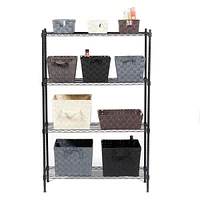 4 Tier Steel Wire Shelf Rack, Black