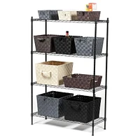 4 Tier Steel Wire Shelf Rack, Black