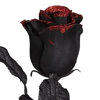 Halloween Themed Black Rose White/Red GLTER For Halloween Indoor Decorations