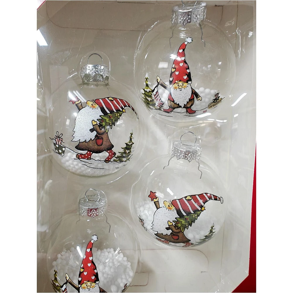 Holiday Time 65mm X 4CT Gnome Glass Ornament