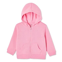 George Baby Girls' Fleece Zip-Up Hoodie