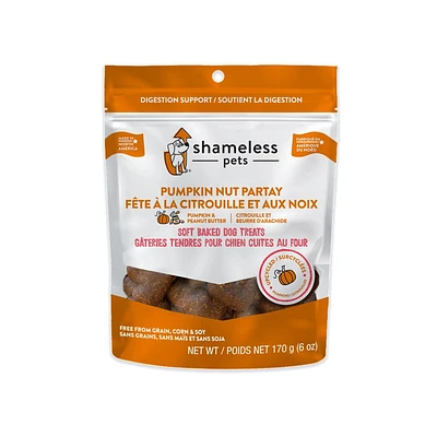 Shameless Pets Pumpkin Nut Partay Upcycled Pumpkin & Peanut Butter Flavoured Soft Baked Biscuit Dog Treats