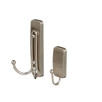 Command™ Double Hook 17036BN-VPEF, Brushed Nickel, 3 Hooks/3 Strips/Pack, Assorted Sizes