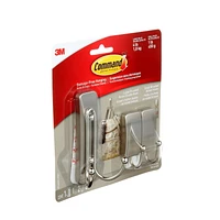 Command™ Double Hook 17036BN-VPEF, Brushed Nickel, 3 Hooks/3 Strips/Pack, Assorted Sizes