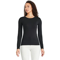 T-shirt ajusté en tricot côtelé avec manches longues George pour femmes