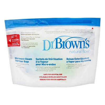 Sachets de stérilisation à vapeur d'eau pour micro-ondes de Dr. Brown's™