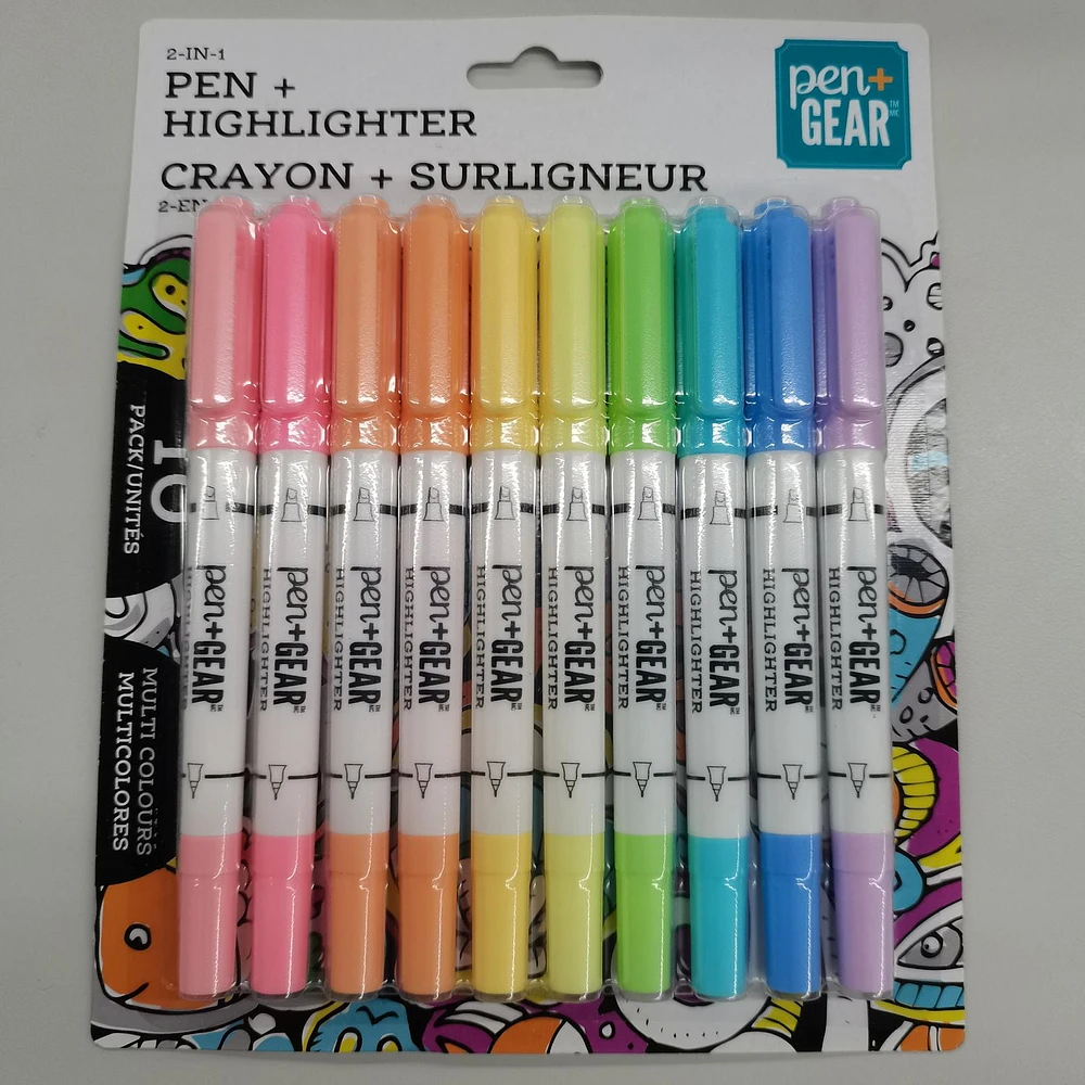 PEN+GEAR 10PK 2IN1  <br>PEN+HIGHLIGHTER