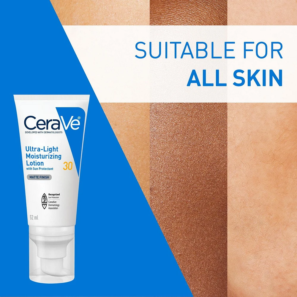 Lotion Hydratante Ultra-Légère FPS30 pour le Visage avec Acide Hyaluronique et 3 Céramides | Sans Parfum, 50ml Lotion légère UVA/UVB