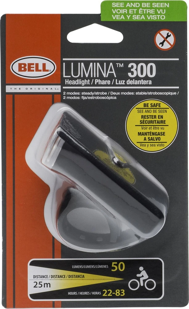 Bell Sports Lumina 300 Headlight, No tools required.