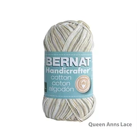 Bernat Handicrafter Cotton Variegates #4 Medium Cotton Yarn, Queen Anne's Lace 12oz/340g, 573 Yards