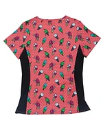 Sweet On You V-Neck Print Scrub Top