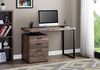 Monarch Specialties Computer Desk, Home Office, Laptop, Left, Right Set-up, Storage Drawers, 48"l, Work, Metal, Laminate, Brown, Black, Contemporary, Modern