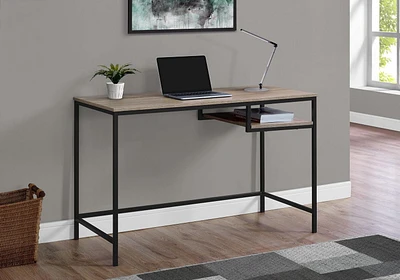 Monarch Specialties Computer Desk, Home Office, Laptop, 48"l, Work, Metal, Laminate, Brown, Black, Contemporary, Modern