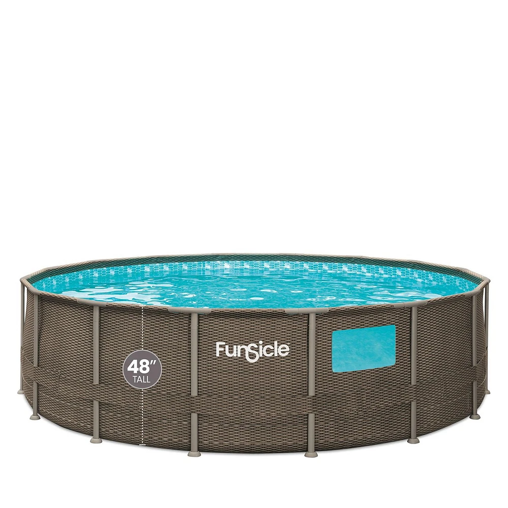 Piscine « Crystal Vue Oasis » design 16 pieds de Funsicle, rotin double foncé