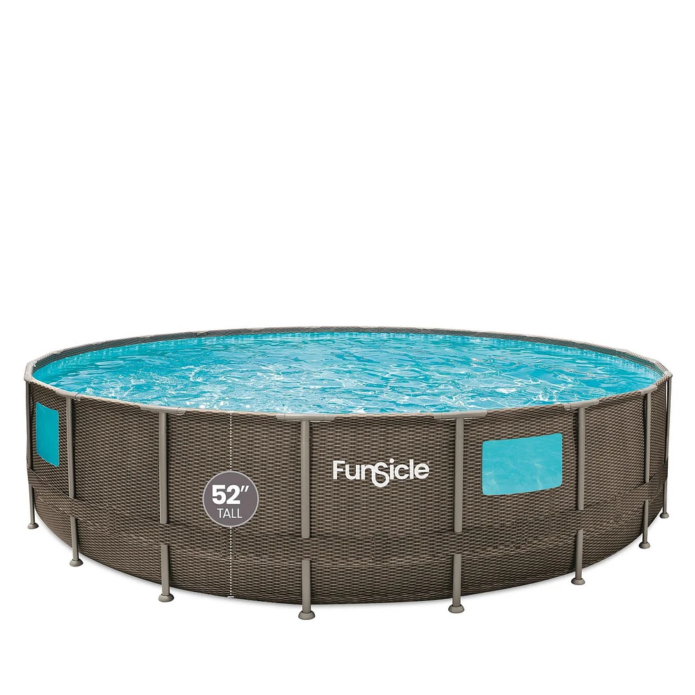 Funsicle 22 ft Crystal Vue Oasis Designer Pool, Dark Double Rattan