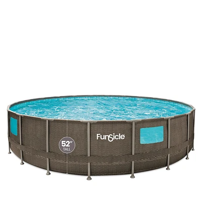 Funsicle 22 ft Crystal Vue Oasis Designer Pool, Dark Double Rattan