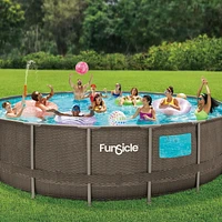 Funsicle 22 ft Crystal Vue Oasis Designer Pool, Dark Double Rattan