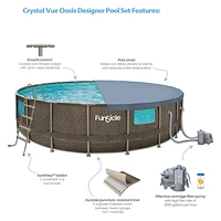 Funsicle 22 ft Crystal Vue Oasis Designer Pool, Dark Double Rattan