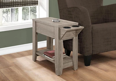 Monarch Specialties Accent Table, Side, End, Storage, Lamp, Living Room, Bedroom, Laminate, Dark Taupe, Transitional