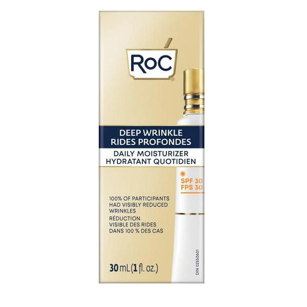 RoC Skincare - Retinol Correxion®️ - Rides profondes - Hydratant quotidien - Écran solaire à large spectre SPF 30 - 30ml RoC Skincare