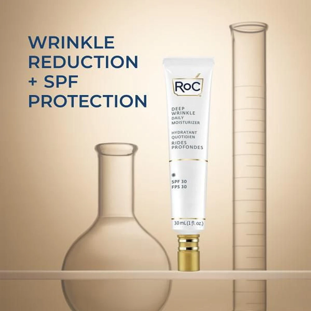 RoC Skincare - Retinol Correxion®️ - Rides profondes - Hydratant quotidien - Écran solaire à large spectre SPF 30 - 30ml RoC Skincare