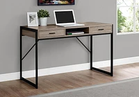 Monarch Specialties Computer Desk, Home Office, Laptop, Storage Drawers, 48"l, Work, Metal, Laminate, Brown, Black, Contemporary, Modern