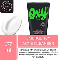 Oxy Emergency Acne Vanishing Facial Cleanser - 5% Benzoyl Peroxide – Stubborn Acne Control - Helps Treat, and Prevent Breakouts – Allows Skin to Heal - Fragrance Free - Dermatologist Tested, Acne Facial Cleanser