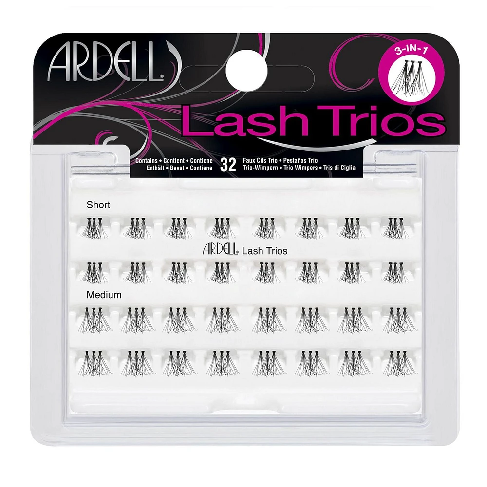 Ardell Lash Trios - 3 in 1 - Black - 32 count., Lash Trios, Black