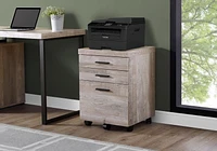 Monarch Specialties File Cabinet, Rolling Mobile, Storage Drawers, Printer Stand, Office, Work, Laminate, Beige, Contemporary, Modern