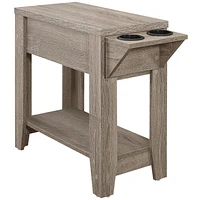 Monarch Specialties Accent Table, Side, End, Storage, Lamp, Living Room, Bedroom, Laminate, Dark Taupe, Transitional