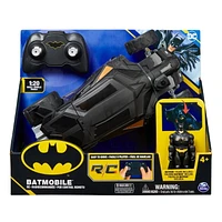 DC Comics, Batman Batmobile Remote Control Car, Easy to Drive, Compatible with Batman Figures, Kids Toys for Boys and Girls Ages 4 and Up