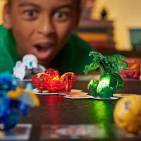 Bakugan Legends Collection Pack, 4-Pack featuring Maxodon Bakugan, Montrapod Geogan, Trox Nova, Dragonoid X Auxillataur Ultra, and 6 BakuCores, Kids Toys for Ages 6 and Up