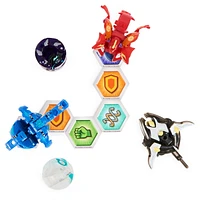 Bakugan Legends Collection Pack, 4-Pack featuring Maxodon Bakugan, Montrapod Geogan, Trox Nova, Dragonoid X Auxillataur Ultra, and 6 BakuCores, Kids Toys for Ages 6 and Up