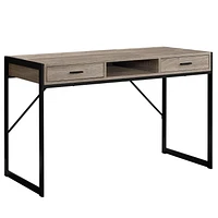 Monarch Specialties Computer Desk, Home Office, Laptop, Storage Drawers, 48"l, Work, Metal, Laminate, Brown, Black, Contemporary, Modern