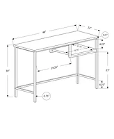 Monarch Specialties Computer Desk, Home Office, Laptop, 48"l, Work, Metal, Laminate, Brown, Black, Contemporary, Modern