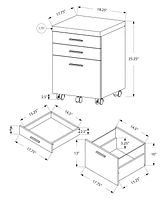 Monarch Specialties File Cabinet, Rolling Mobile, Storage Drawers, Printer Stand, Office, Work, Laminate, Beige, Contemporary, Modern