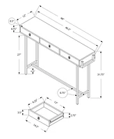 Monarch Specialties Accent Table, Console, Entryway, Narrow, Sofa, Storage Drawer, Living Room, Bedroom, Metal, Laminate, Brown, Chrome, Contemporary, Modern