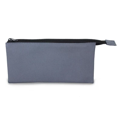 Pen+Gear 3 Pocket Pencil Pouch in Grey Polyester with Black Zips, (LxWxH): 8.27 x 0.39 x 4.13"