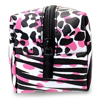 Pen+Gear Mixed Animal Print Design Pencil Pouch in Pink, Black and White