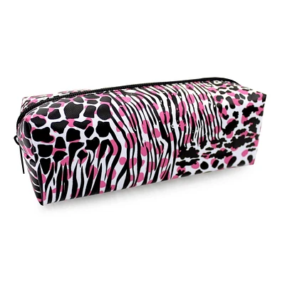 Pen+Gear Mixed Animal Print Design Pencil Pouch in Pink, Black and White