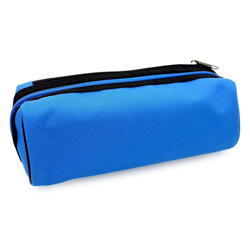 Pen+Gear Sporty 2 Zip Pencil Pouch in Blue with Reflective White Strips