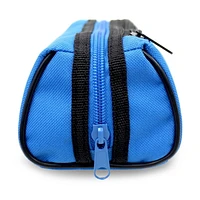 Pen+Gear Sporty 2 Zip Pencil Pouch in Blue with Reflective White Strips