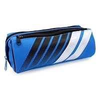 Pen+Gear Sporty 2 Zip Pencil Pouch in Blue with Reflective White Strips